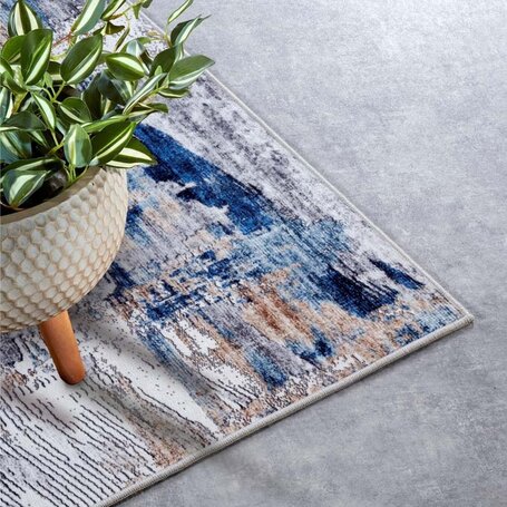 Vloerkleed Malard - Donkerblauw/beige