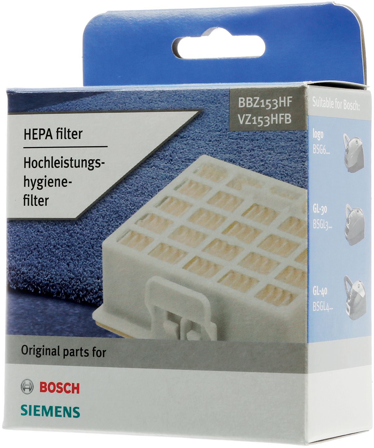 Filtro higiênico de alto desempenho 00578731BBZ153HF