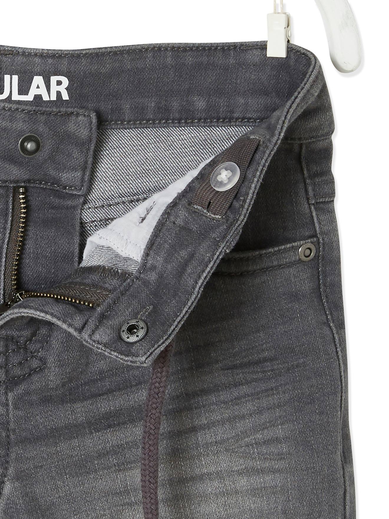 Bermuda jeans azul-escura lisa para meninos