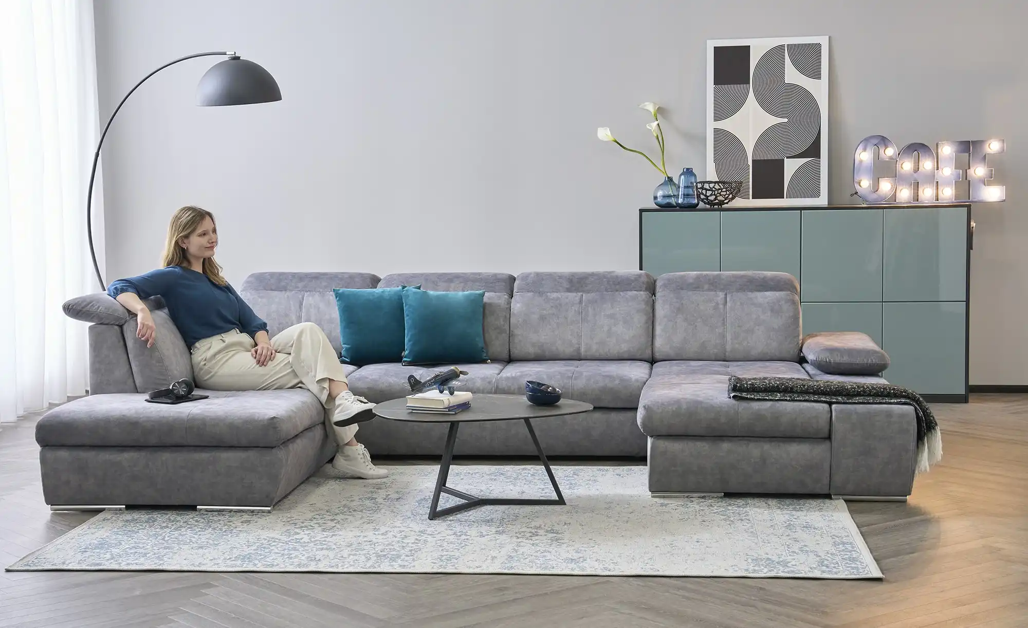 switch Wohnlandschaft aus Flachgewebe Avilla