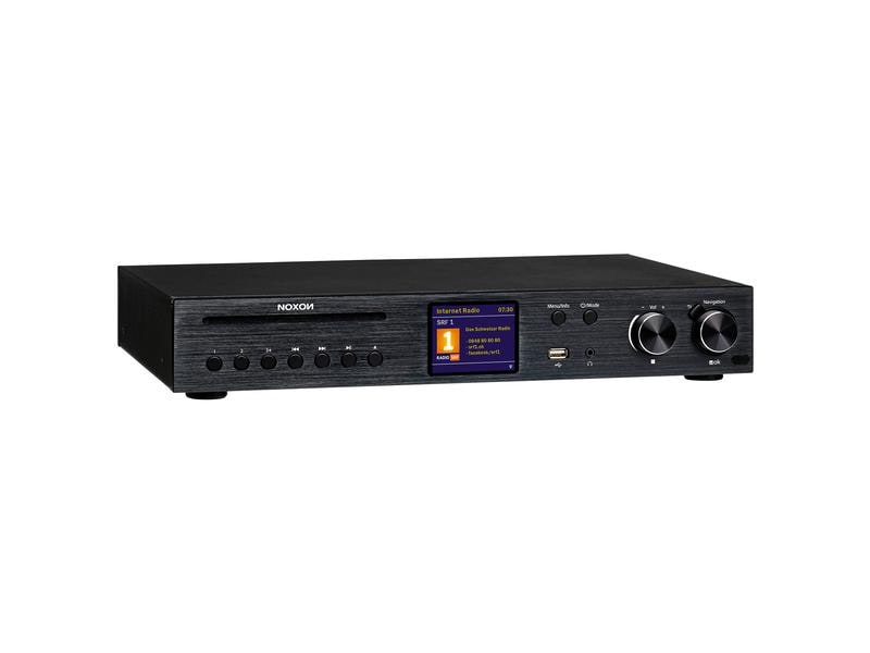Noxon Netzwerk-Audioplayer A580 CD Schwarz All-In-One HiFi System mit Verstärker, CD Player, DAB /UKW & Internet-Radio mit Spotify Connect