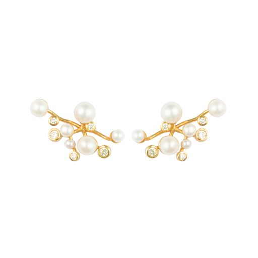 House Of Vincent Venus Symphony Øreringe, White/Gold