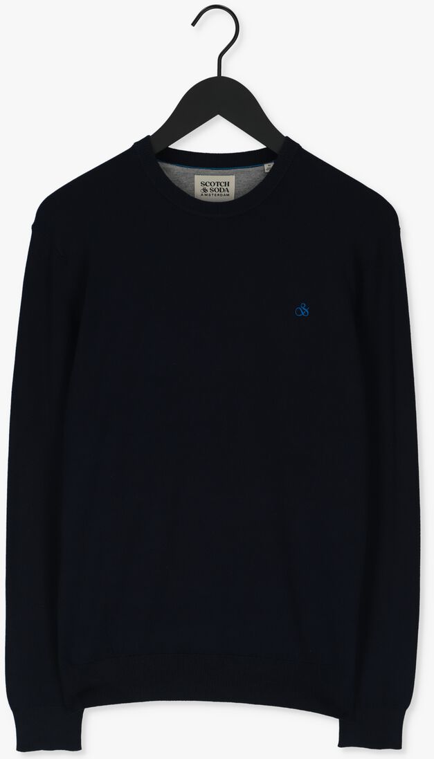 SCOTCH & SODA donkerblauwe scotch & soda trui classic crewneck pullover