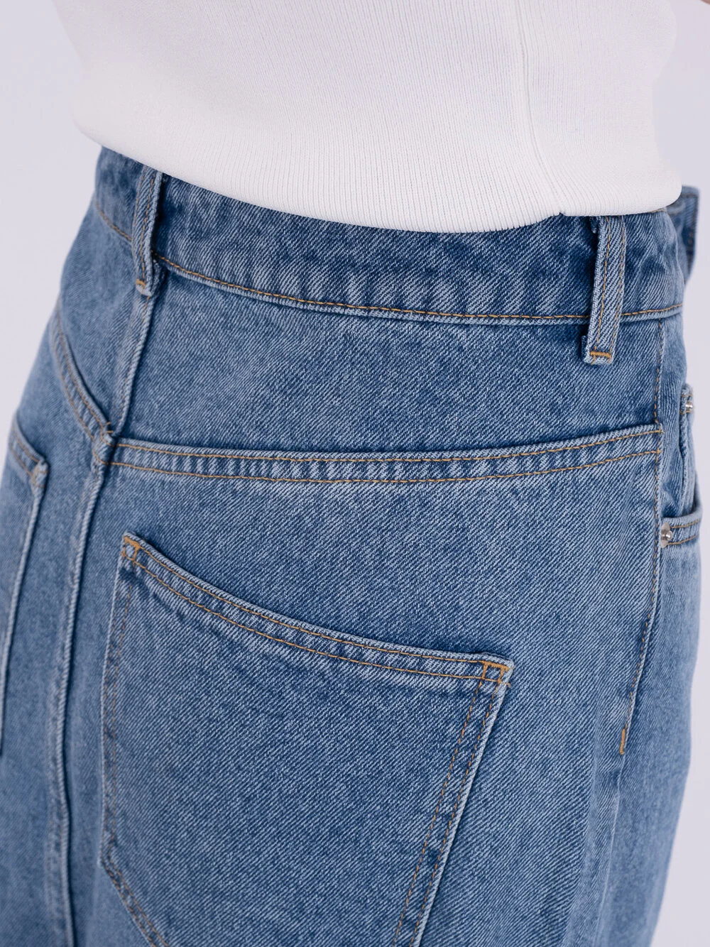 Neo Noir  Frankie Denim nederdel - Vintage Blue