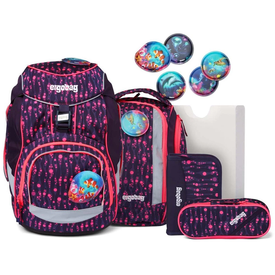 Ergobag Pack LUMI - Schulrucksack Set 6tlg. Bärmuda Viereck (2021)