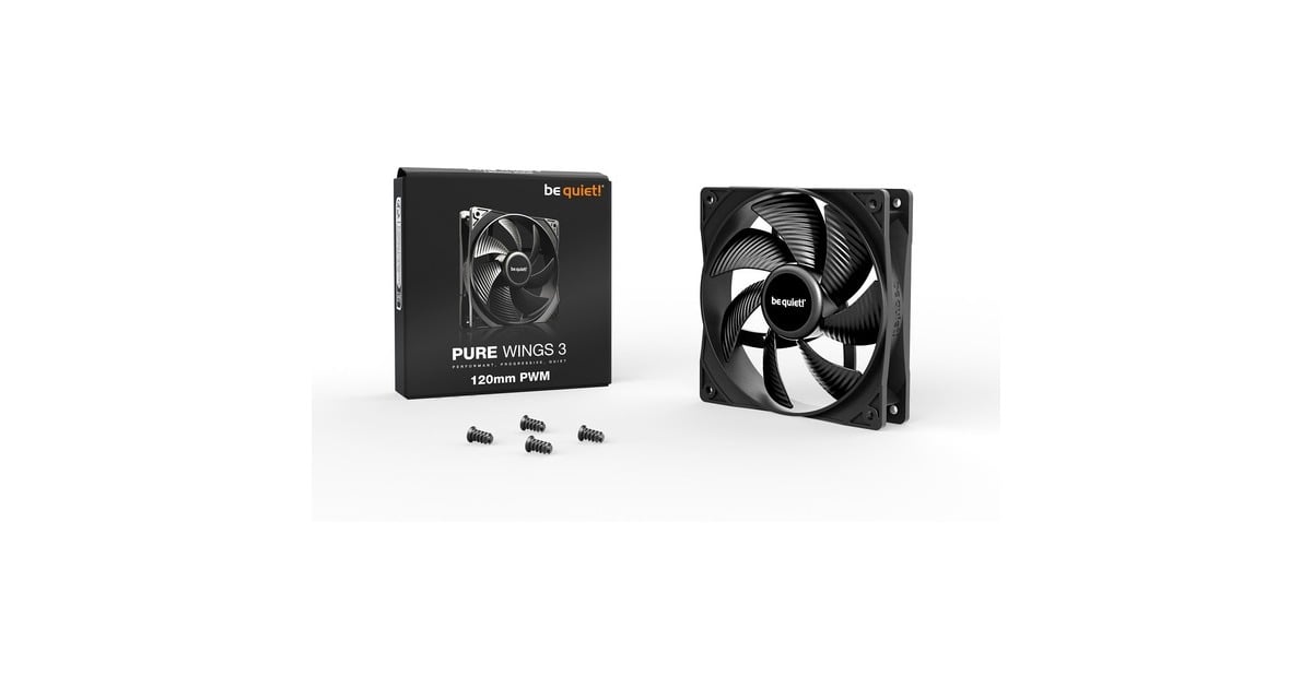 be quiet!Pure Wings 3 PWM case fan  (Zwart, 120 x 120 x 25 mm)