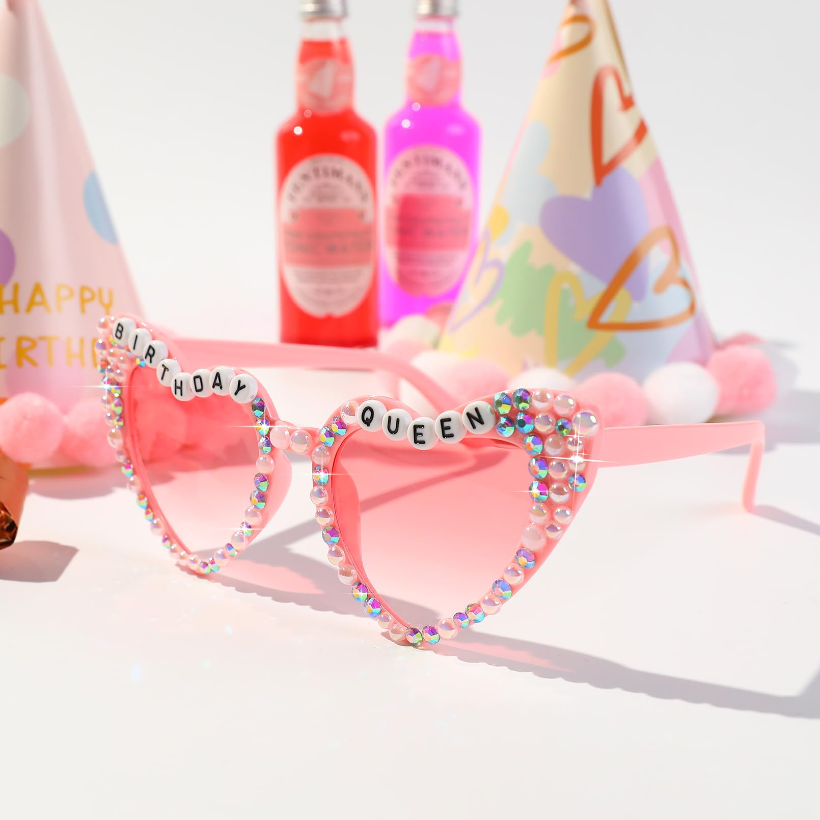 Photo Booth Geburtstags Brille Fotorequisite Party Herz Sonnenbrille Verkleidungs Accessoire für lustige Bilder - Birthday Queen
