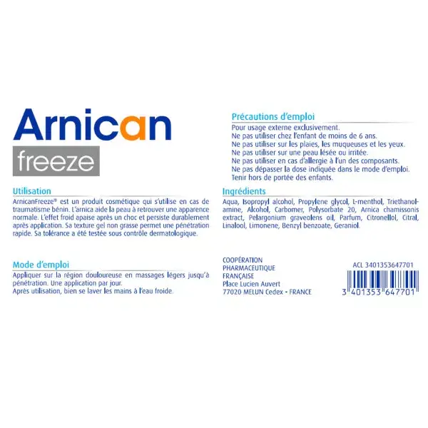 Gel Arnica Freeze 100g