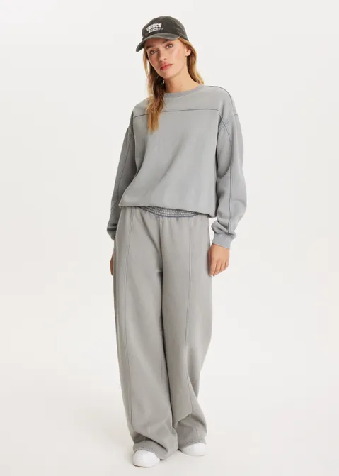 Sweatpants met wijde pijp grijs (GRS.L)