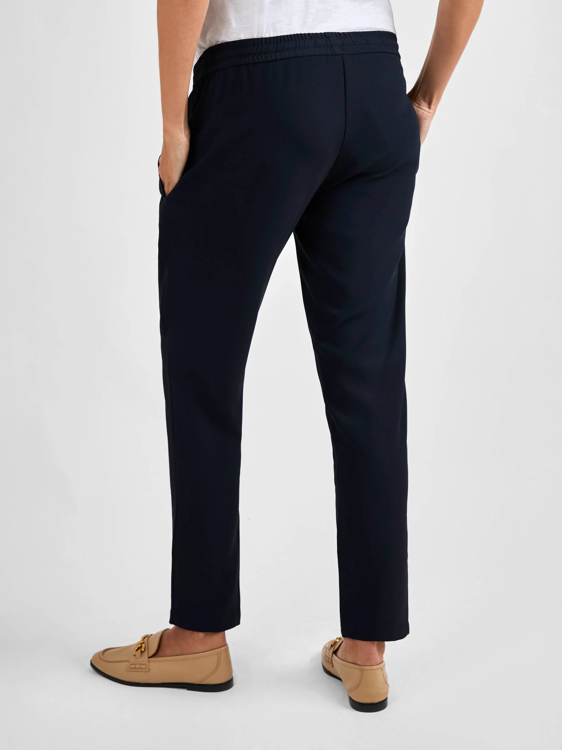 Marineblauw - JoJo Maman Bébé Zwangerschapsbroek met toelopende pijpen
