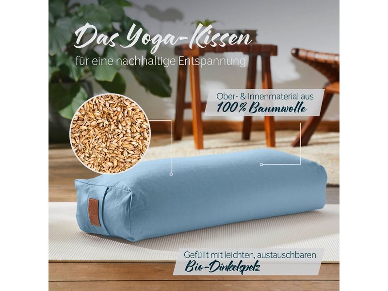 DoYourYoga Yoga-Bolster Paravati Bio-Dinkelspelz, Hellblau Yoga-Zubehör