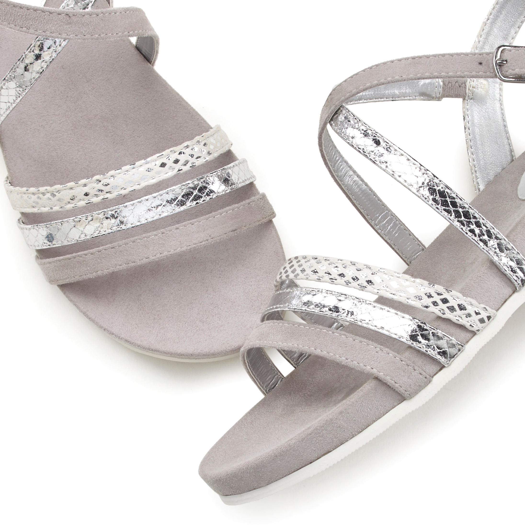 LASCANA Sandale »Sommerschuh«  Sandalette, Sommerschuh mit Metallic-Optik VEGAN