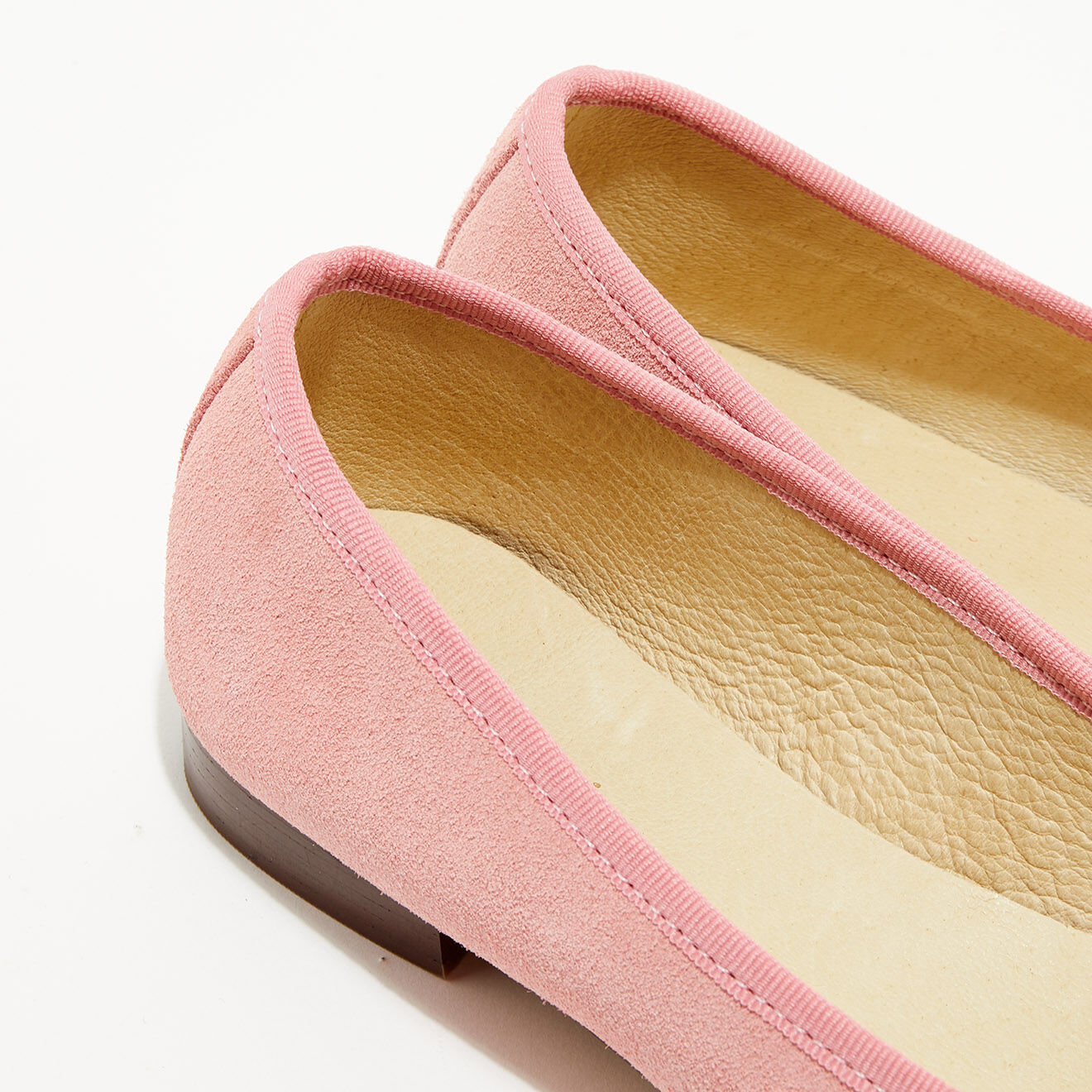 Quartier Latin Ballerines en Velours de Cuir Jeanne roses