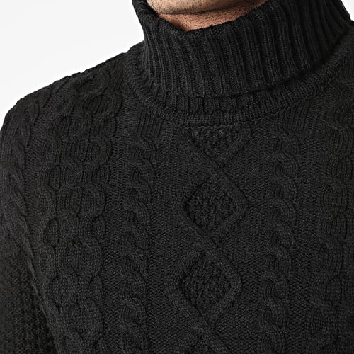 Pull Col Roulé Torsades 0064 Noir