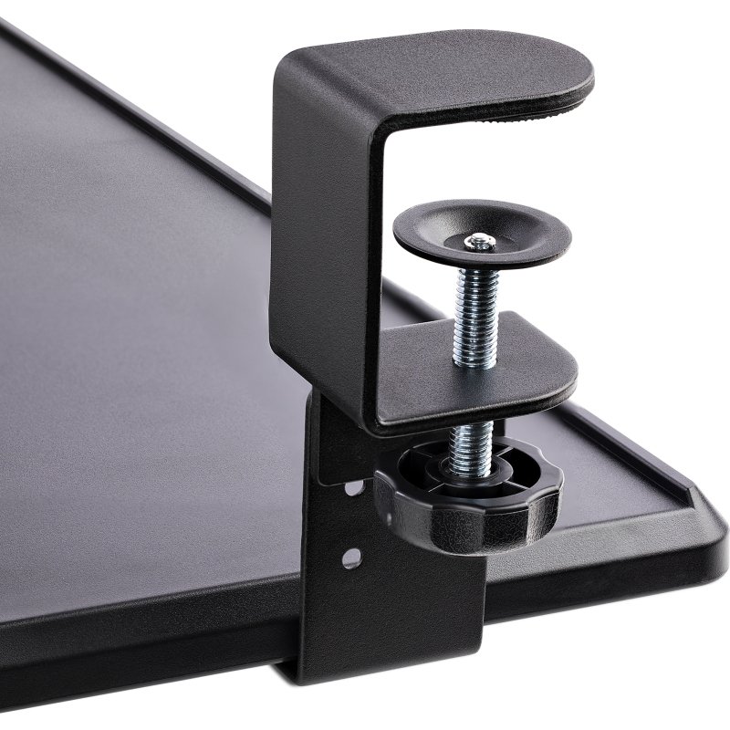StarTech.com Support Clavier Coulissant Sous Bureau - Support Clavier Ergonomique à Pince en C - Tiroir Clavier Coulissant, Jusqu'à 12kg - Tablette Coulissante, Clavier et Souris - Porte Clavier (100/120 ou 140mm)