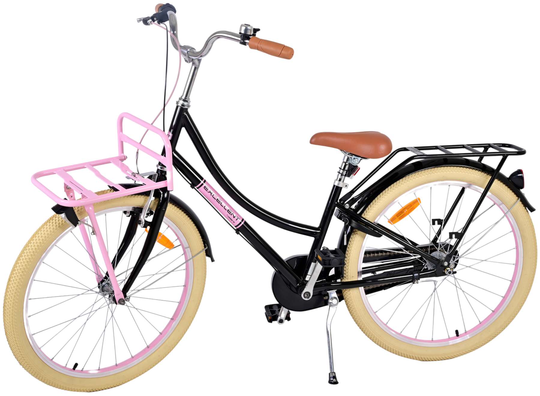 TPFSports Excellent Kinderfahrrad - Mädchen - 24 Zoll - 3 Gänge - Rücktritt + Handbremse - Schwarz