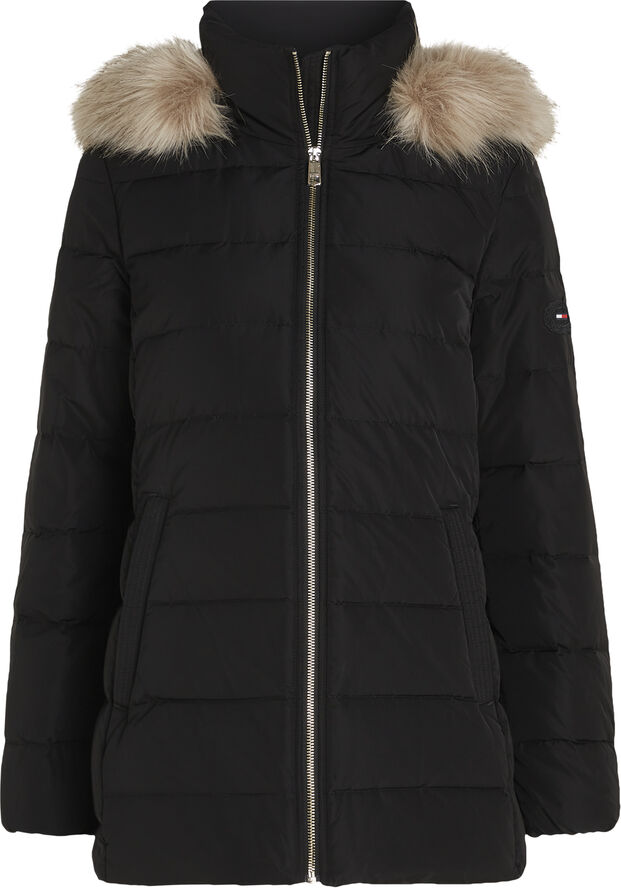 Tommy Hilfiger HERITAGE DOWN TYRA JKT WITH FUR Black