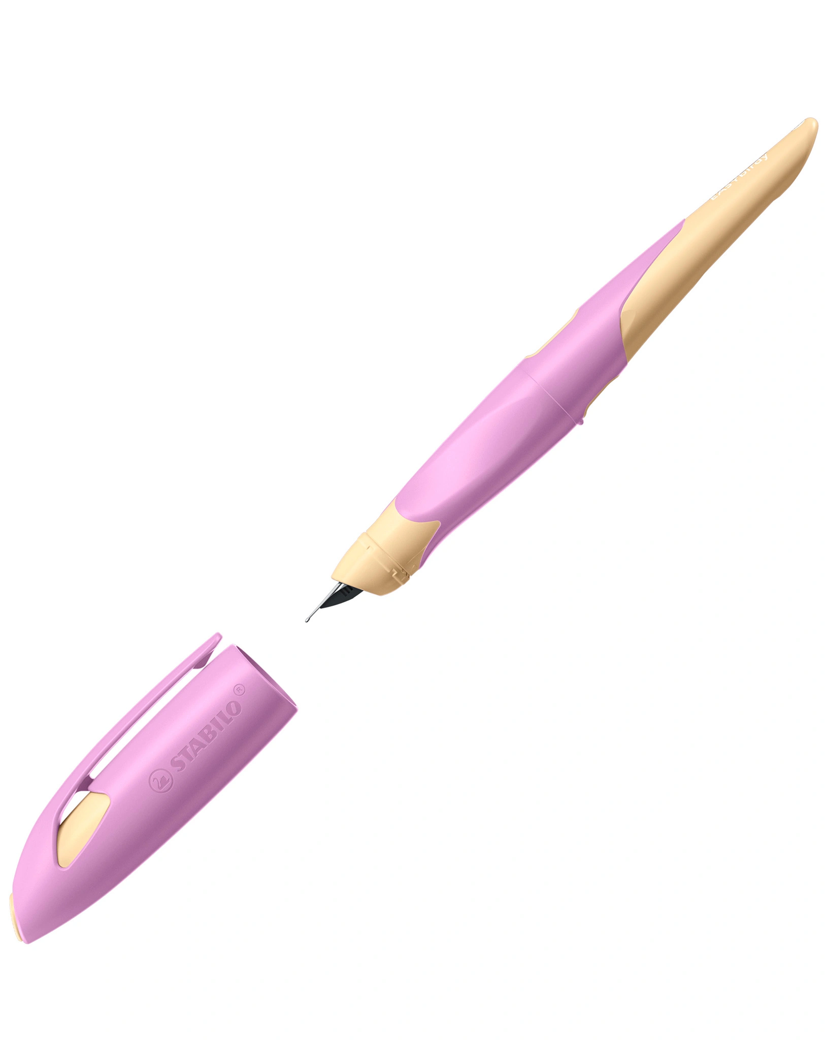 Schulfüller STABILO® EASYbirdy PASTEL Feder A für Rechtshänder in pink/apricot