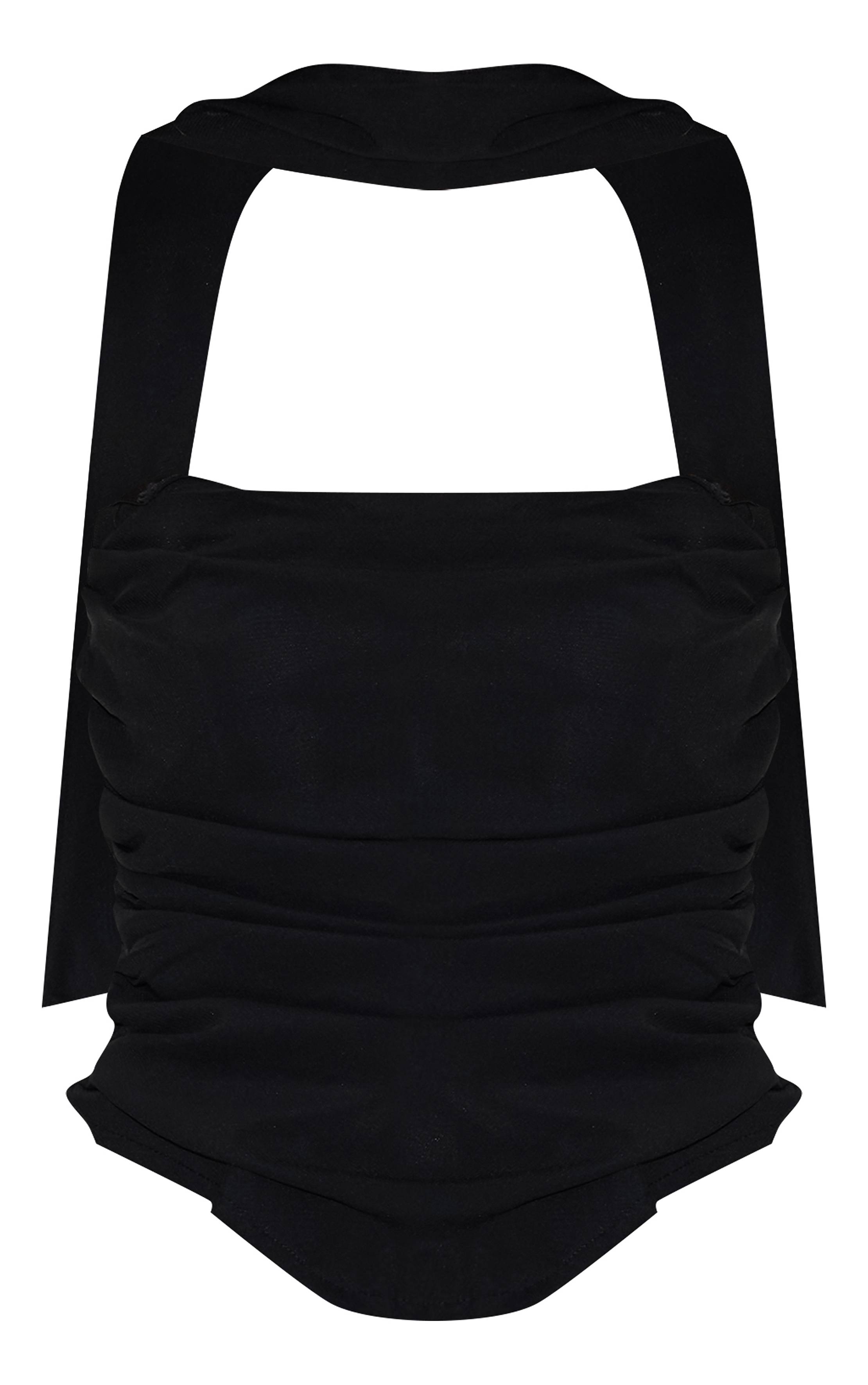 Noir Corset Avec Détail Foulard