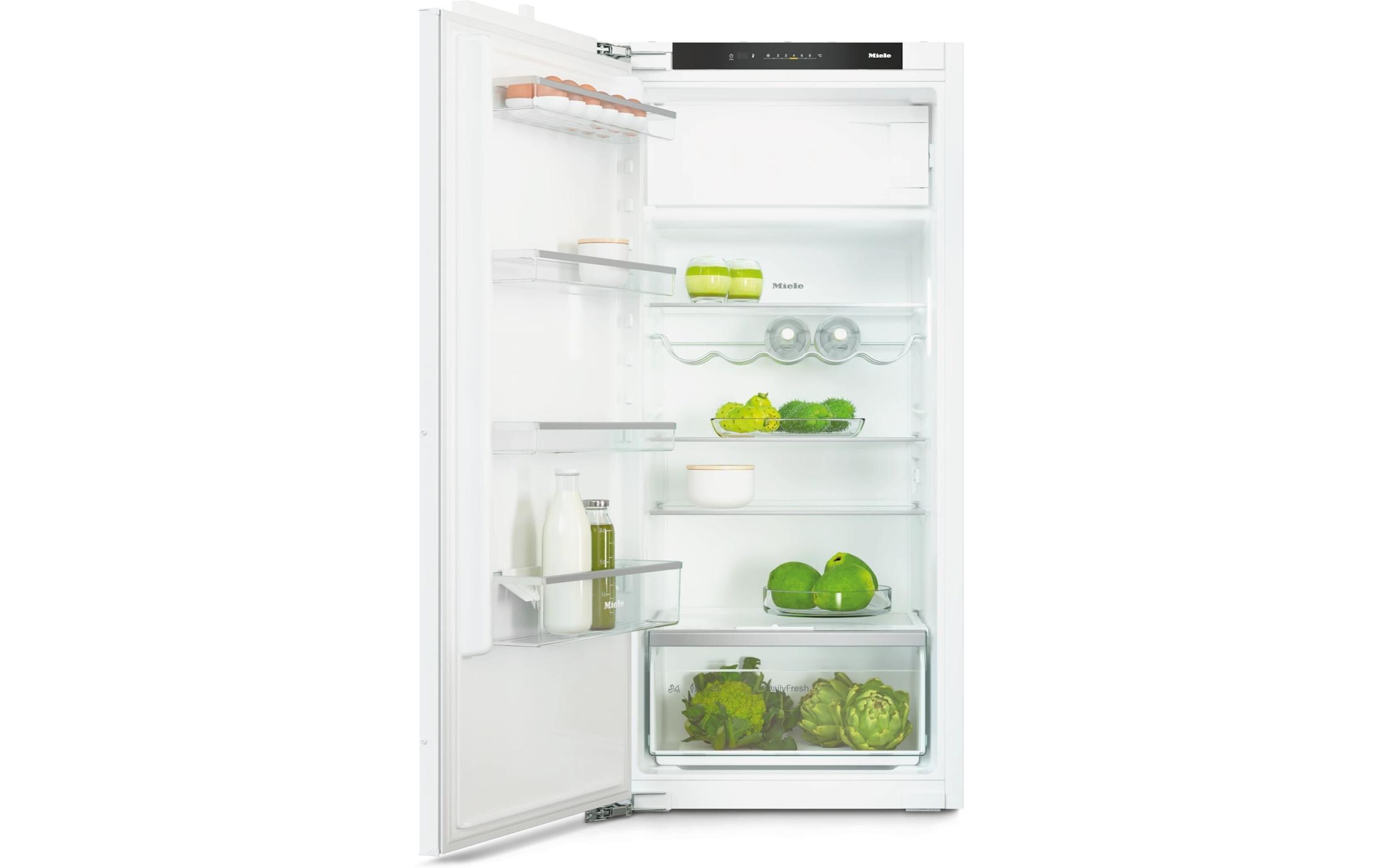 Einbaukühlschrank K 7328 D Links<br>Einbau-Kühlschrank mit 4 Sterne-Gefrierfach, LED-Beleuchtung, SoftClose und SuperKühlen für mehr Komfort