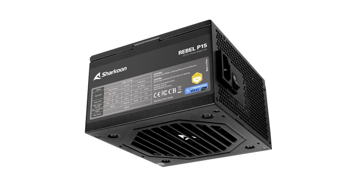 SharkoonRebel P15 850 watt voeding   (Zwart, 1x 12V-2x6, 4x PCIe)