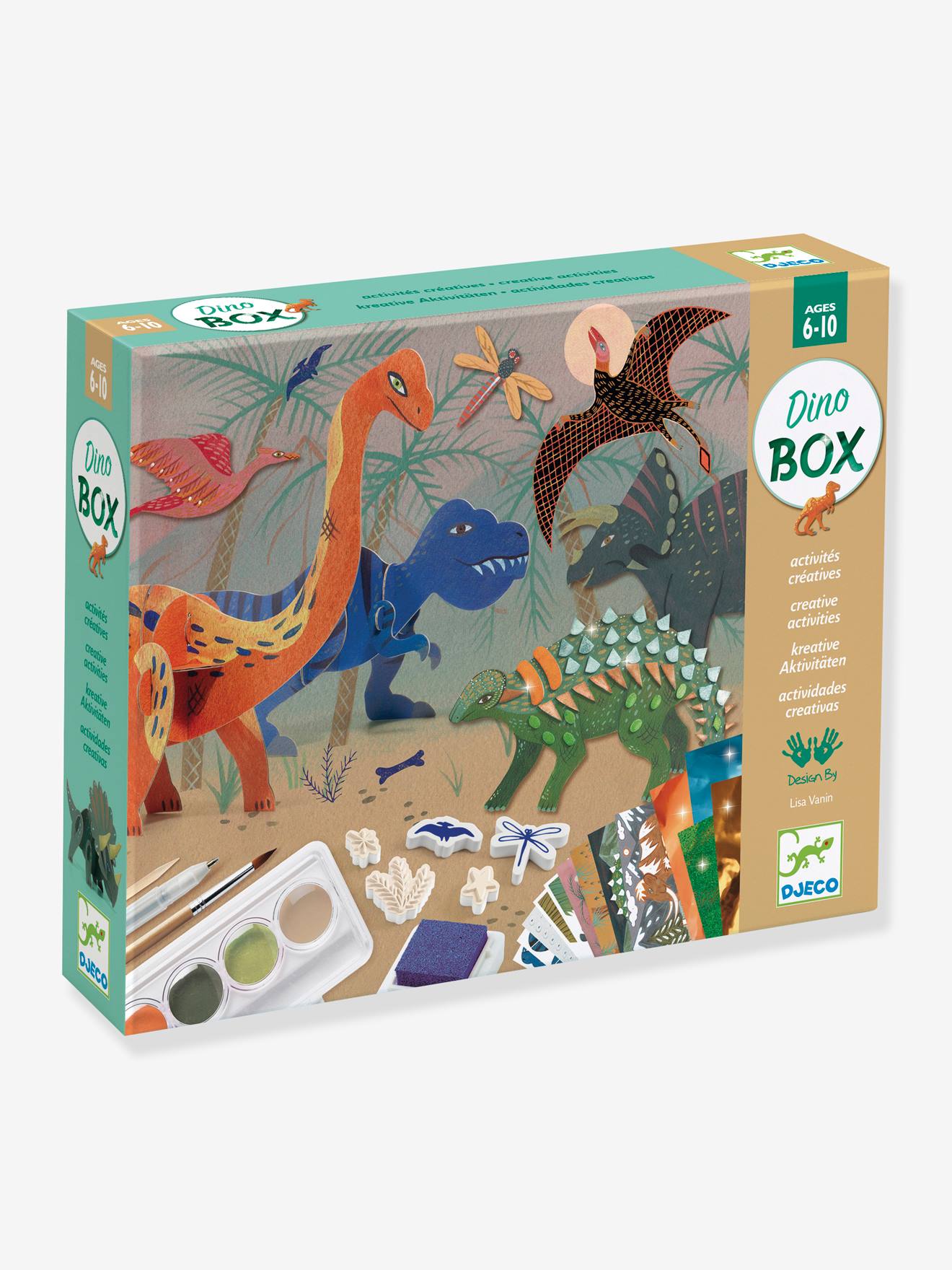 Estojo verde DJECO Mundo dos Dinossauros