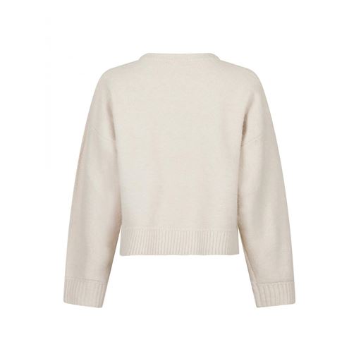 Neo Noir Detri Solid Knit Striktrøje, Ivory, 40