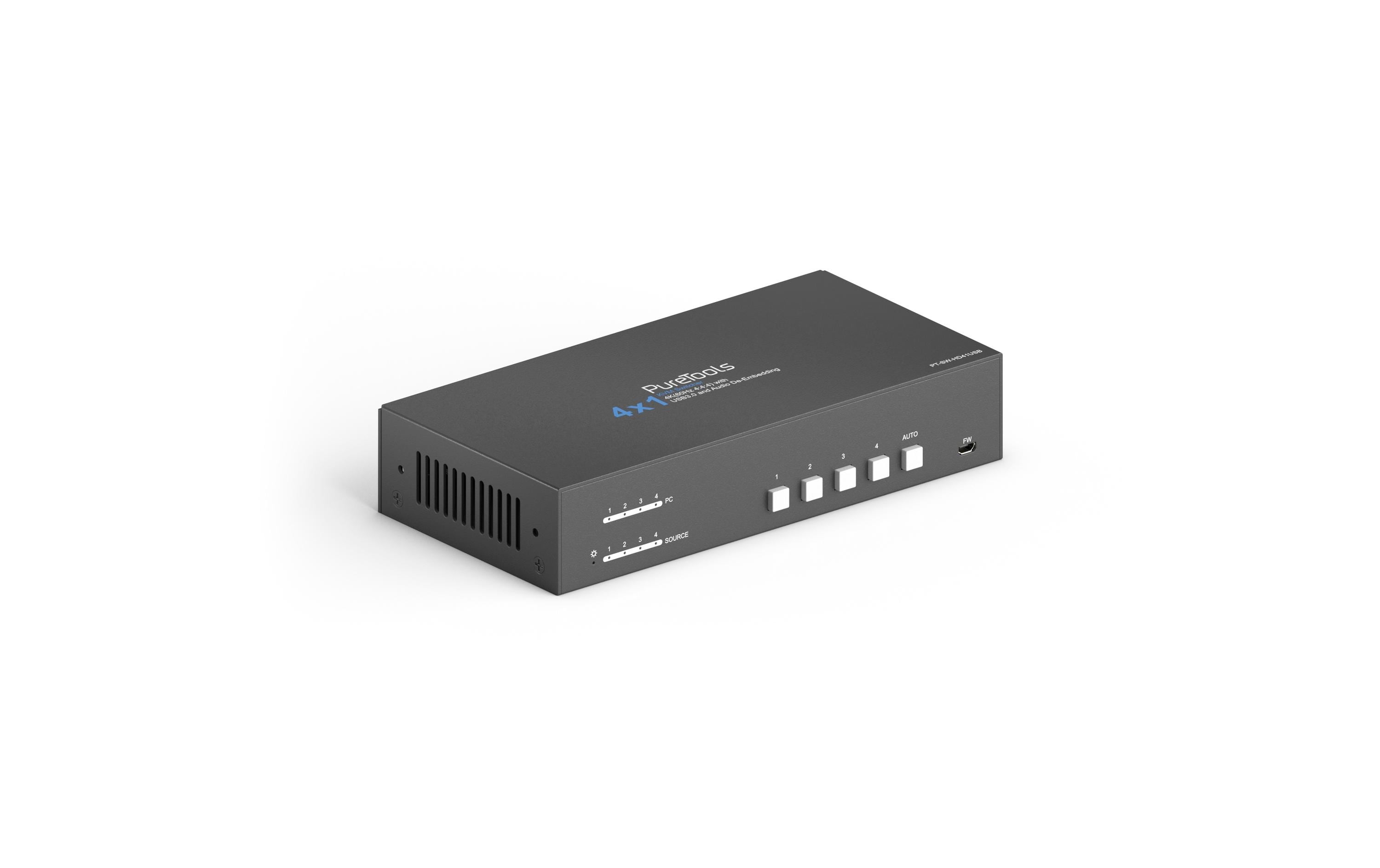 Switcher PT-SW-HD41USB HDMI<br>4x1 4K 18Gbps HDMI Switcher mit KVM