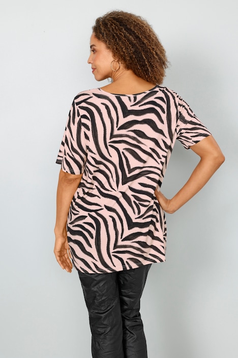 T-Shirt, Animalmuster, Golddruck