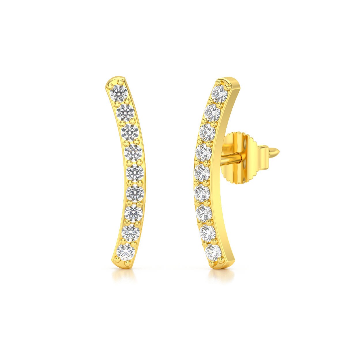 Boucles d'oreilles ADEN Or 585 Jaune Diamant 1.292grs