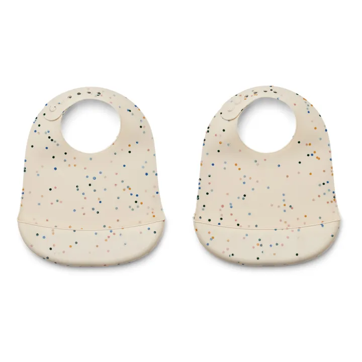 Liewood Bavoirs Tilda en silicone - Set de 2 | Splash dots/Sea shell