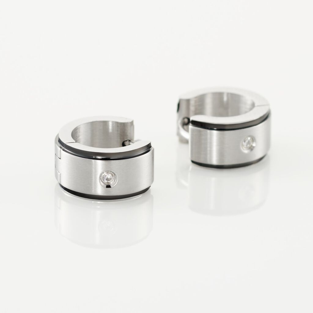Créoles Jourdan Ios Acier Blanc Oxyde De Zirconium