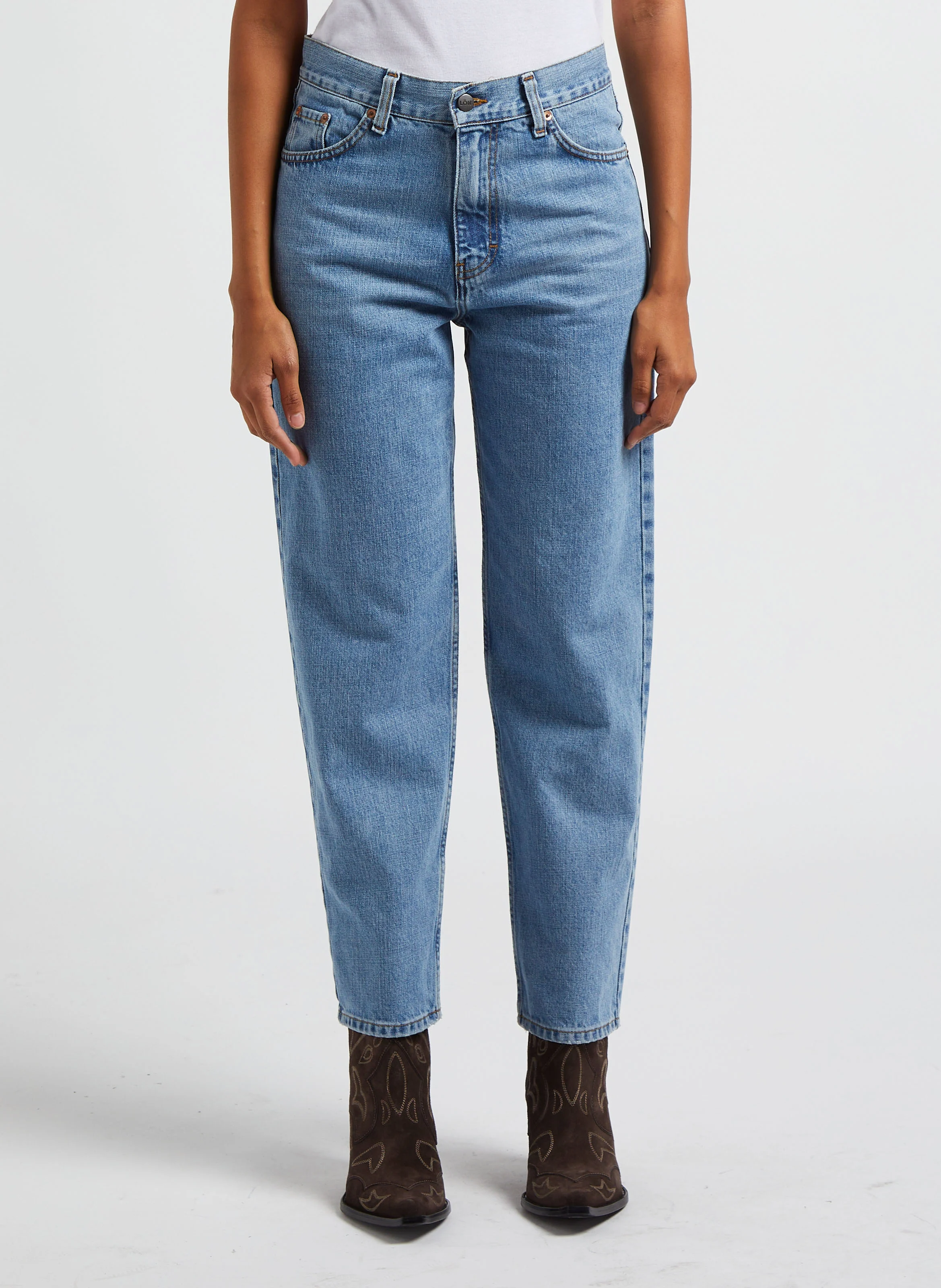 SPARK - Jean taille haute droit en coton|