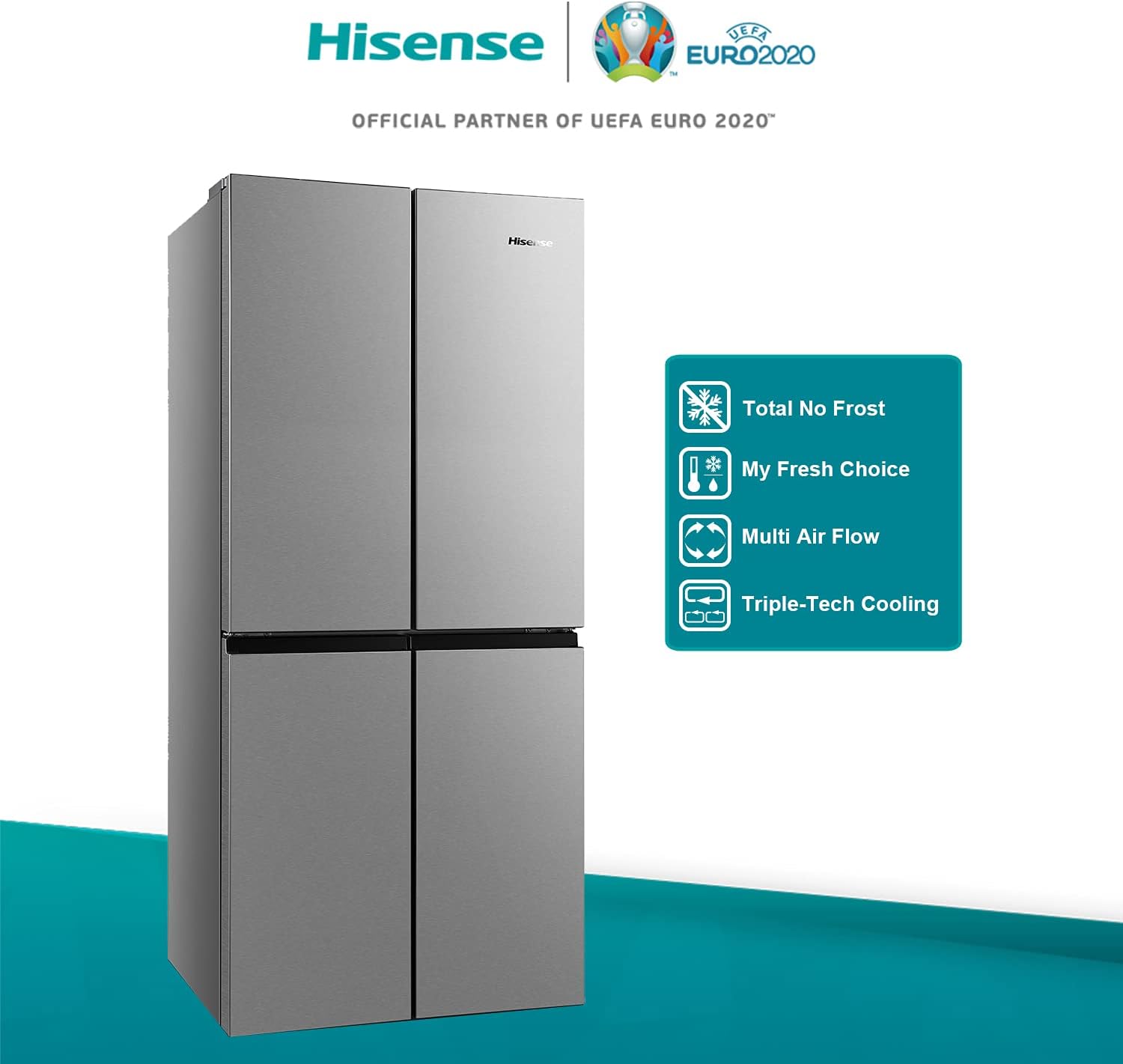 Hisense RQ563N4SF2 frigo américain Autoportante 454 L F Noir
