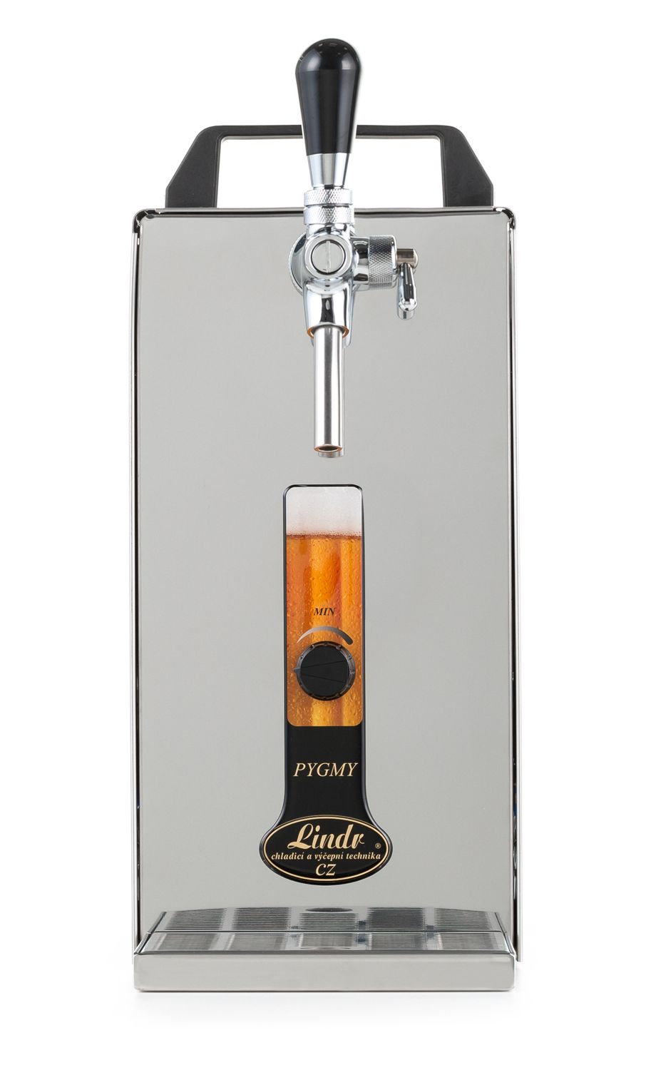 Zapfanlage, Bierzapfanlage PYGMY 25/K mit Membranpumpe, 1-leitig Trockenkühlgerät aus Edelstahl, 35 Liter/h, Green Line