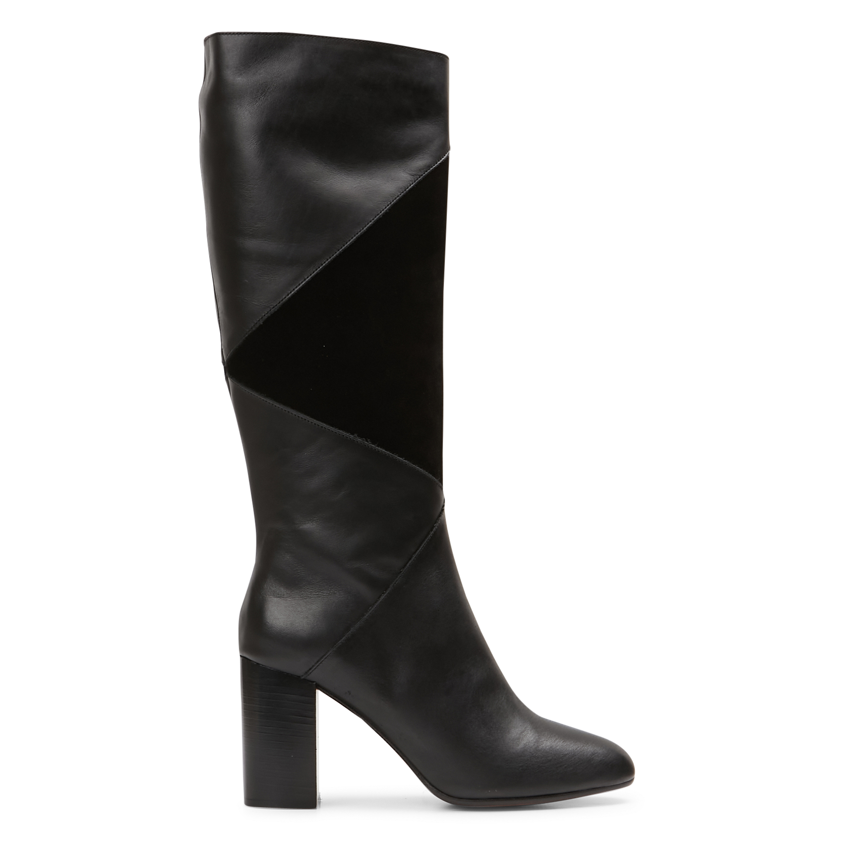 PAULA - Bottes hautes à talon en cuir | Noir