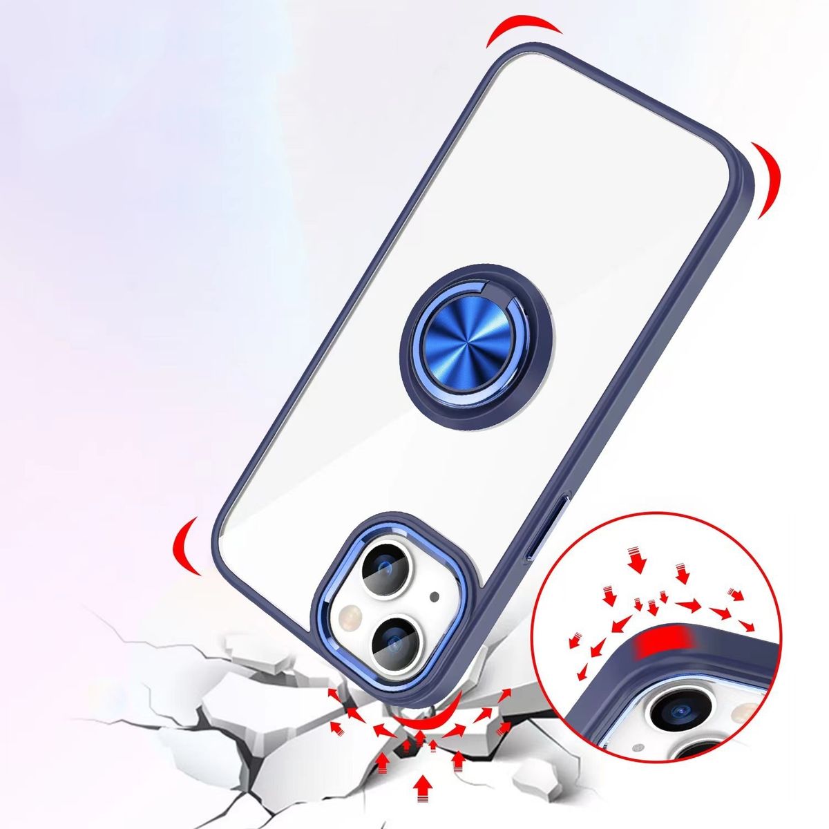 Schutz Handy Hülle für Apple iPhone 15 Case Cover Ring Halter Bumper Etuis Neu