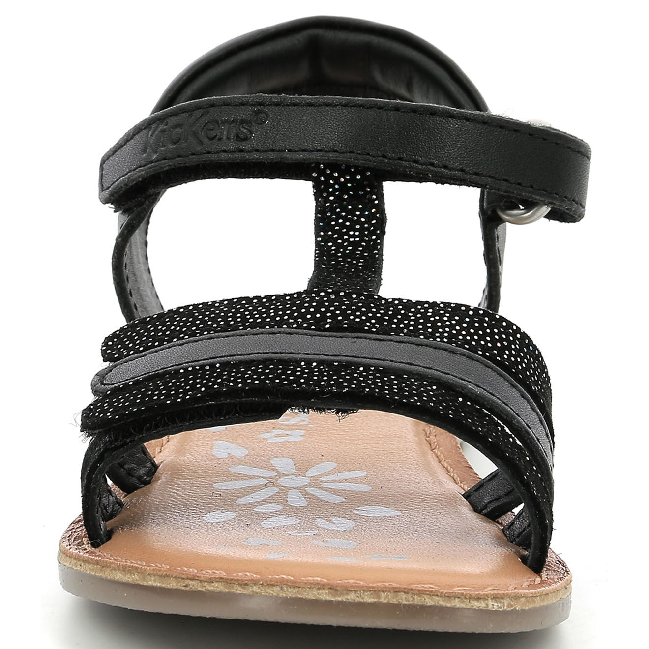 Kickers Sandales en Cuir Diamanto noir/brillant