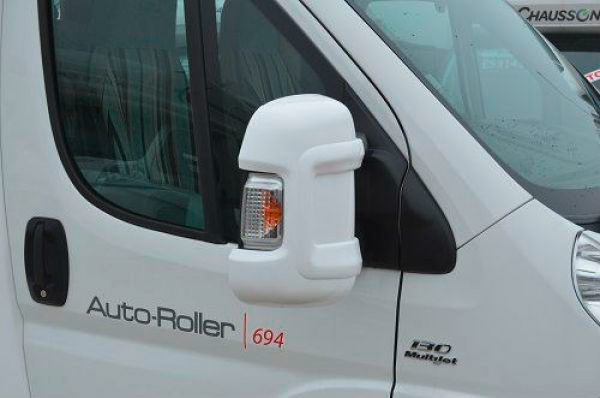 Milenco Falcon Spiegelabdeckungen für Fiat Ducato, Peugeot Boxer und Citroen Relay ab 2007 mit langen Armspiegeln 2 Stück Weiß