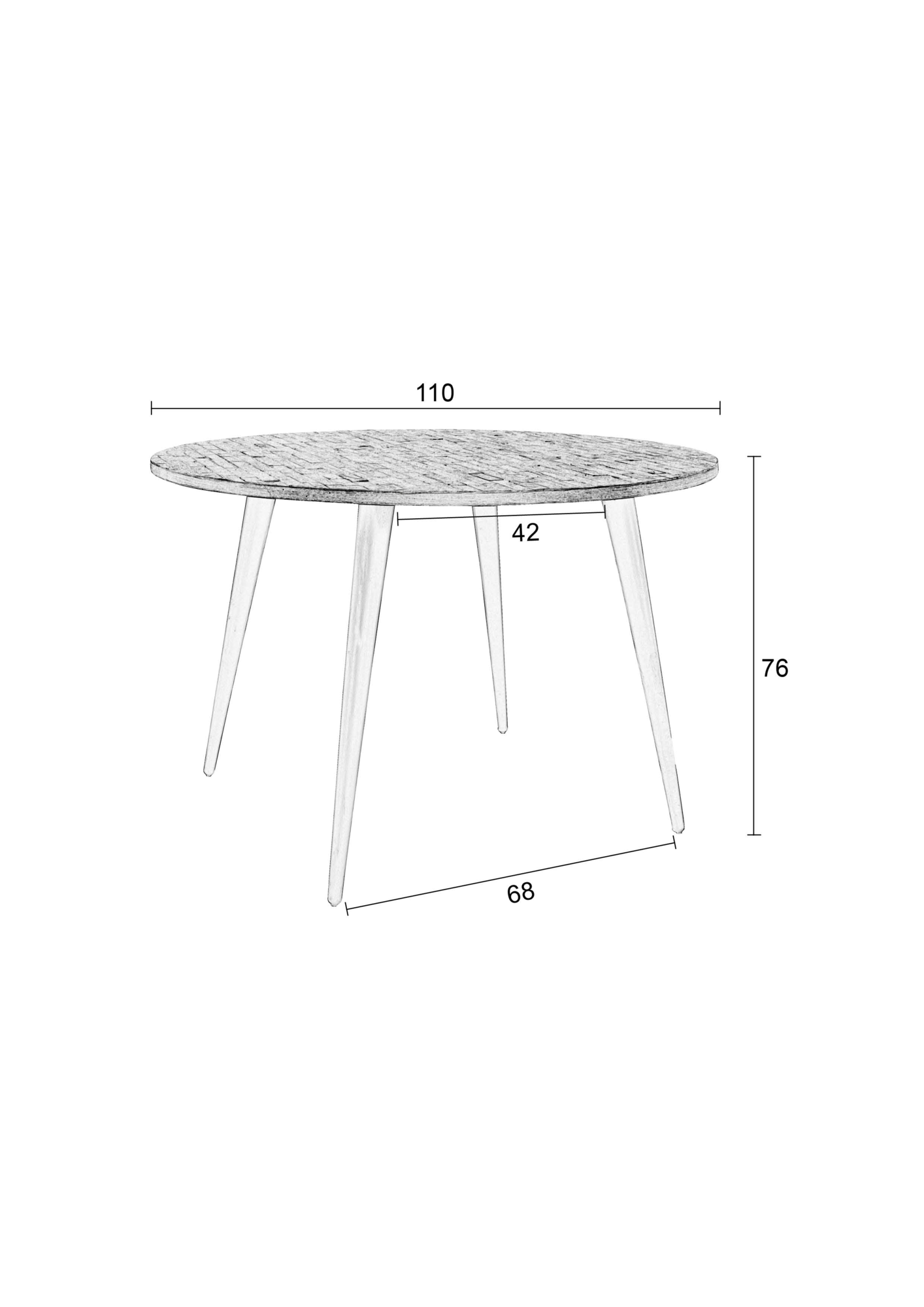 Eettafel Mo rond bruin 110 cm