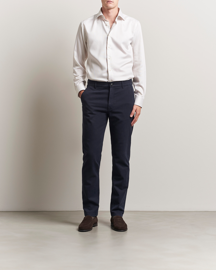 Eton Slim Fit Fine Twill Shirt Light Beige