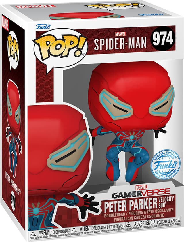 Funko Spiderman actionfigur (Velocity dragt)