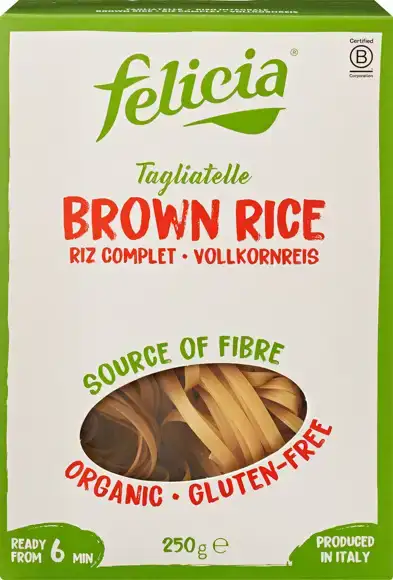 Glutenvrije bruine rijst tagliatelle