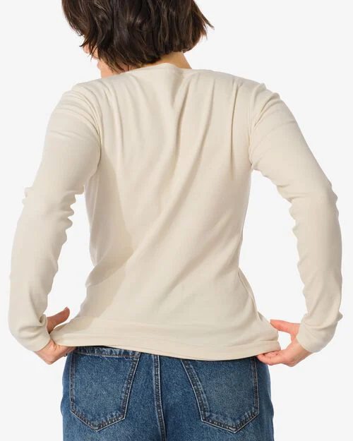 top femme Clara côtelé blanc cassé