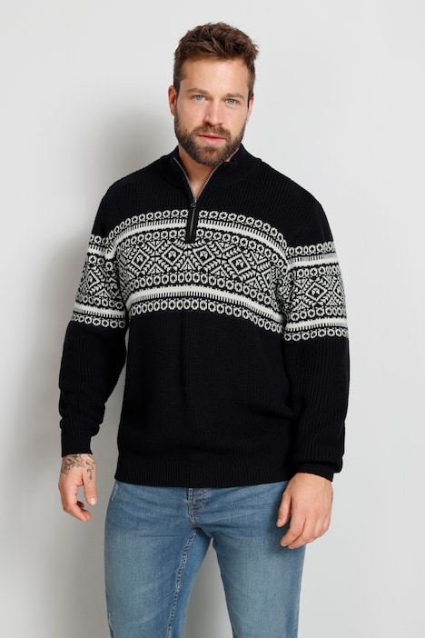 Boston Park Troyer, Pullover, Stehkragen, Norwegermuster, bis 72/74