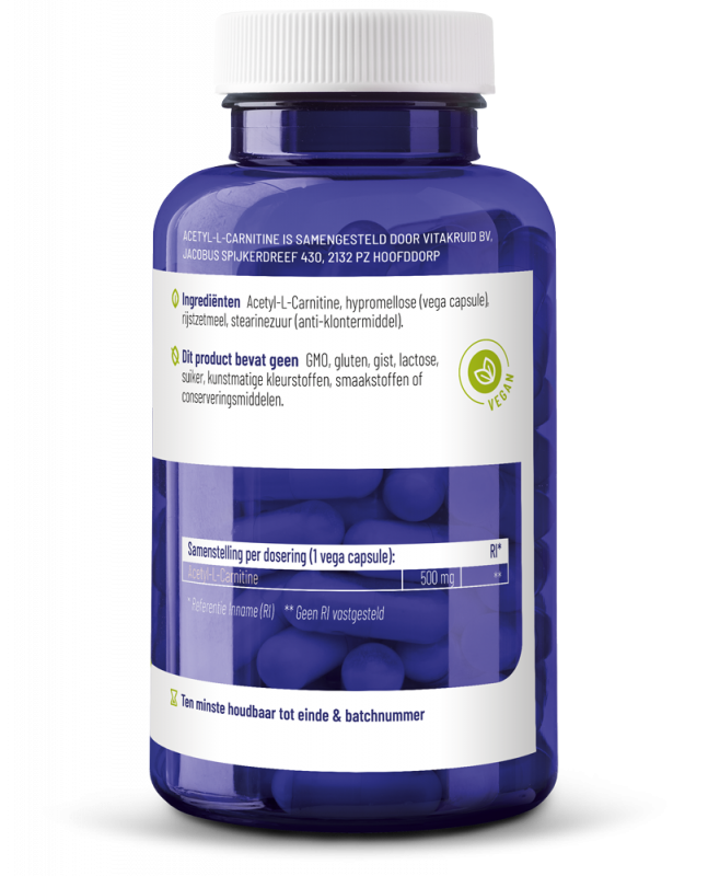 Vitakruid Acetyl-L-Carnitine 500 Mg (90 vega capsules)