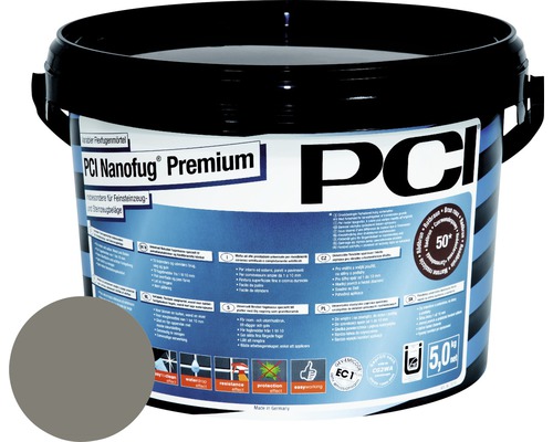 PCI Nanofug® Premium variabele flexibele voegmortel voor alle tegels en natuursteen, cementgrijs, 5 kg