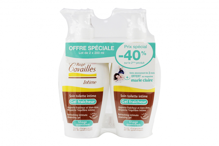 Soin toilette intime gel fraîcheur 2x200ml dont -40%sur le 2ème