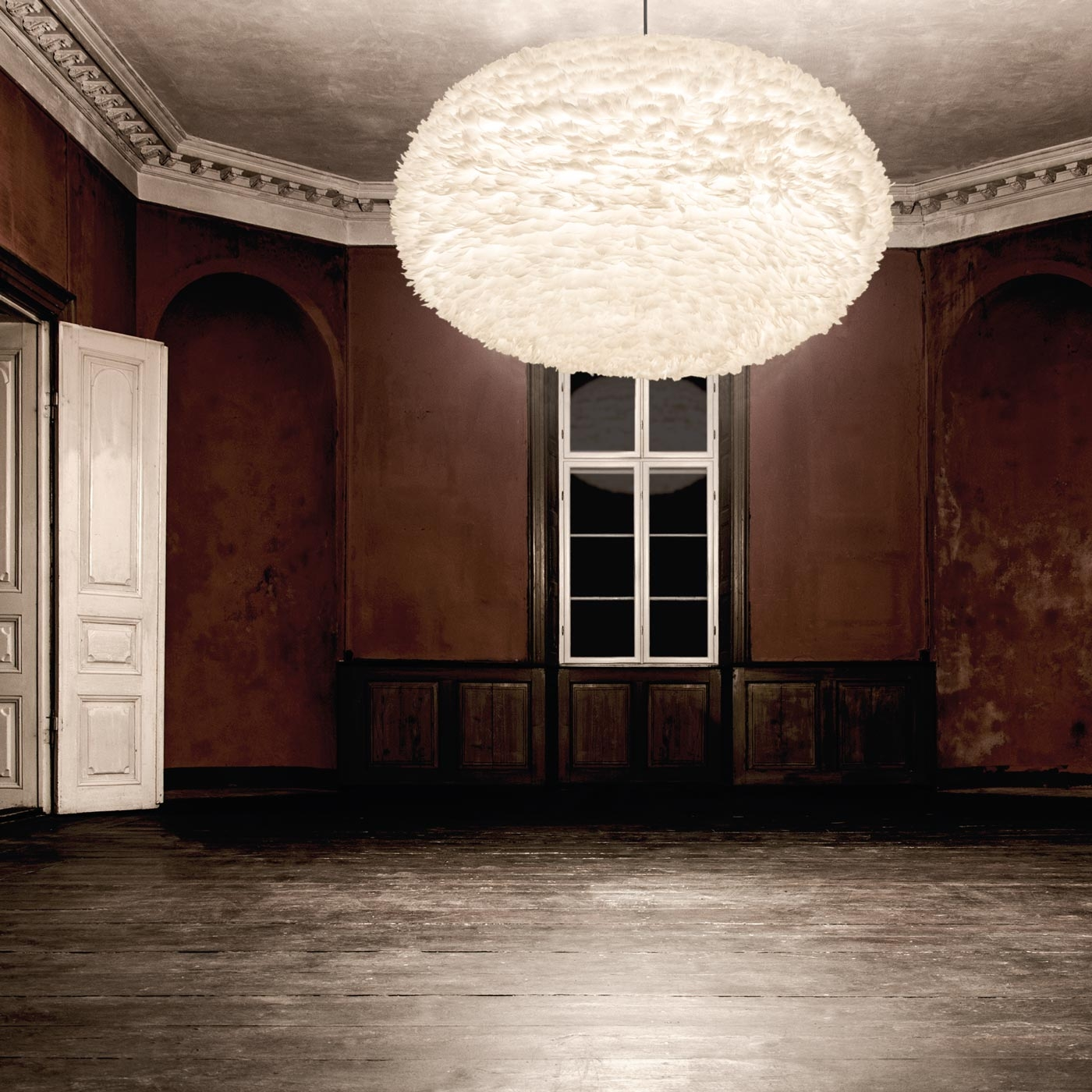 Hanglamp EOS XXL Ø110cm + koordset zwart Koordset wit