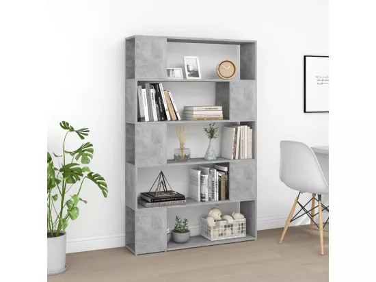 Bibliothèque de séparation Gris béton Bois d'ingénierie